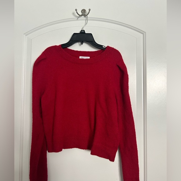 Lovers and Friends Revolve Cherry Red Tight Knit Sweater size small fall 90s - Picture 2 of 11